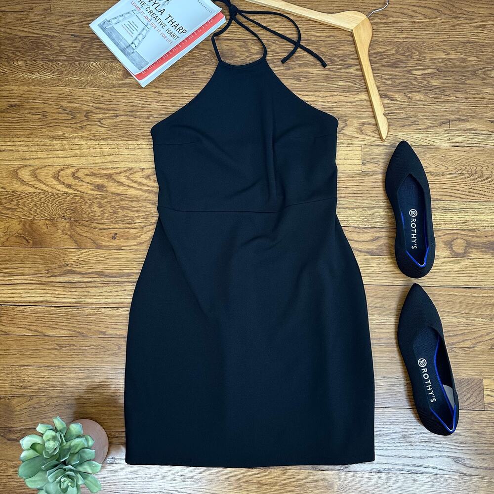 Express Black Mini Halter Sheath Dress